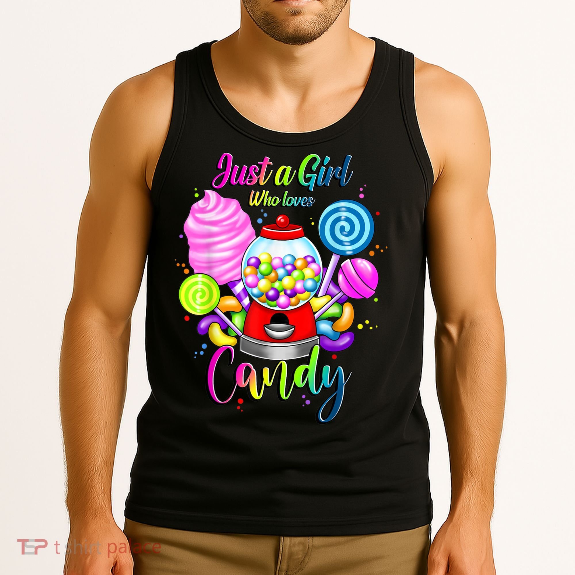 Just A Girl Who Loves Candy, Rainbow Sweets Tester Gift Tank Top