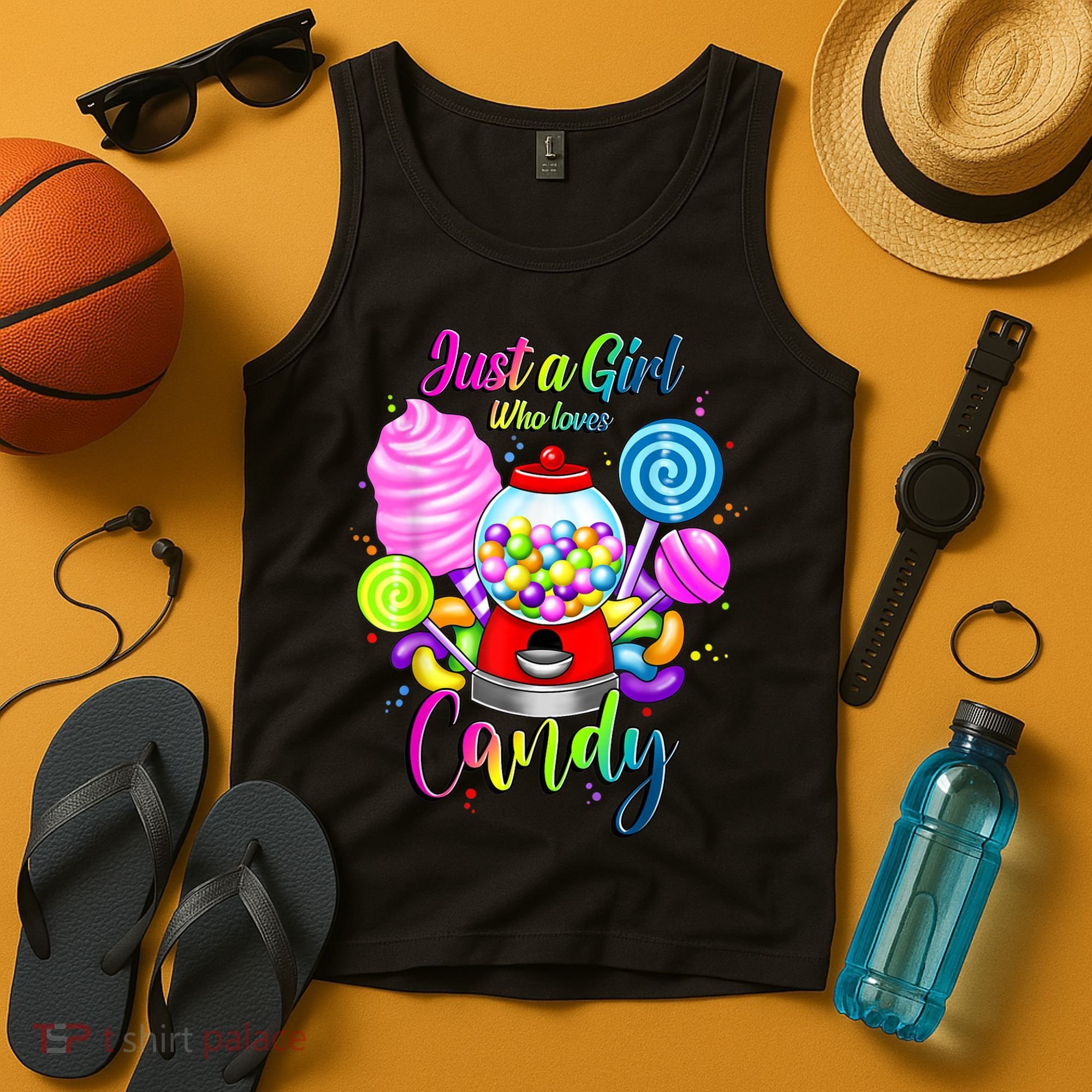 Just A Girl Who Loves Candy, Rainbow Sweets Tester Gift Tank Top