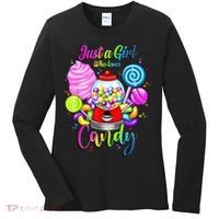 Just A Girl Who Loves Candy, Rainbow Sweets Tester Gift Women's Long Sleeve Shirt thumb 0