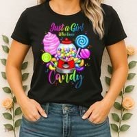 Just A Girl Who Loves Candy, Rainbow Sweets Tester Gift Women's T-Shirt thumb 2