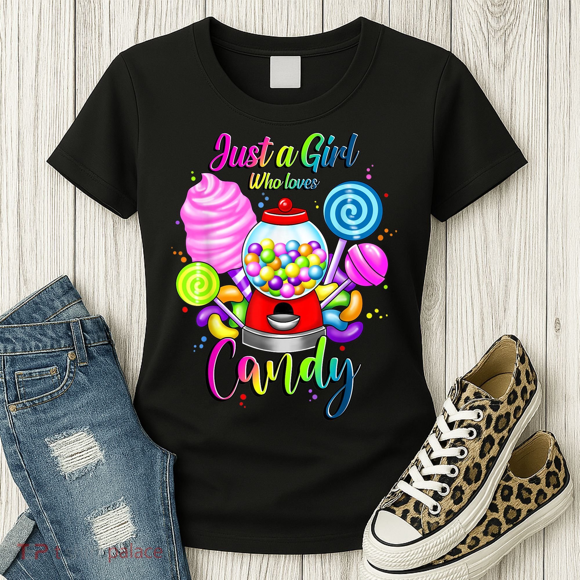 Just A Girl Who Loves Candy, Rainbow Sweets Tester Gift Women's T-Shirt