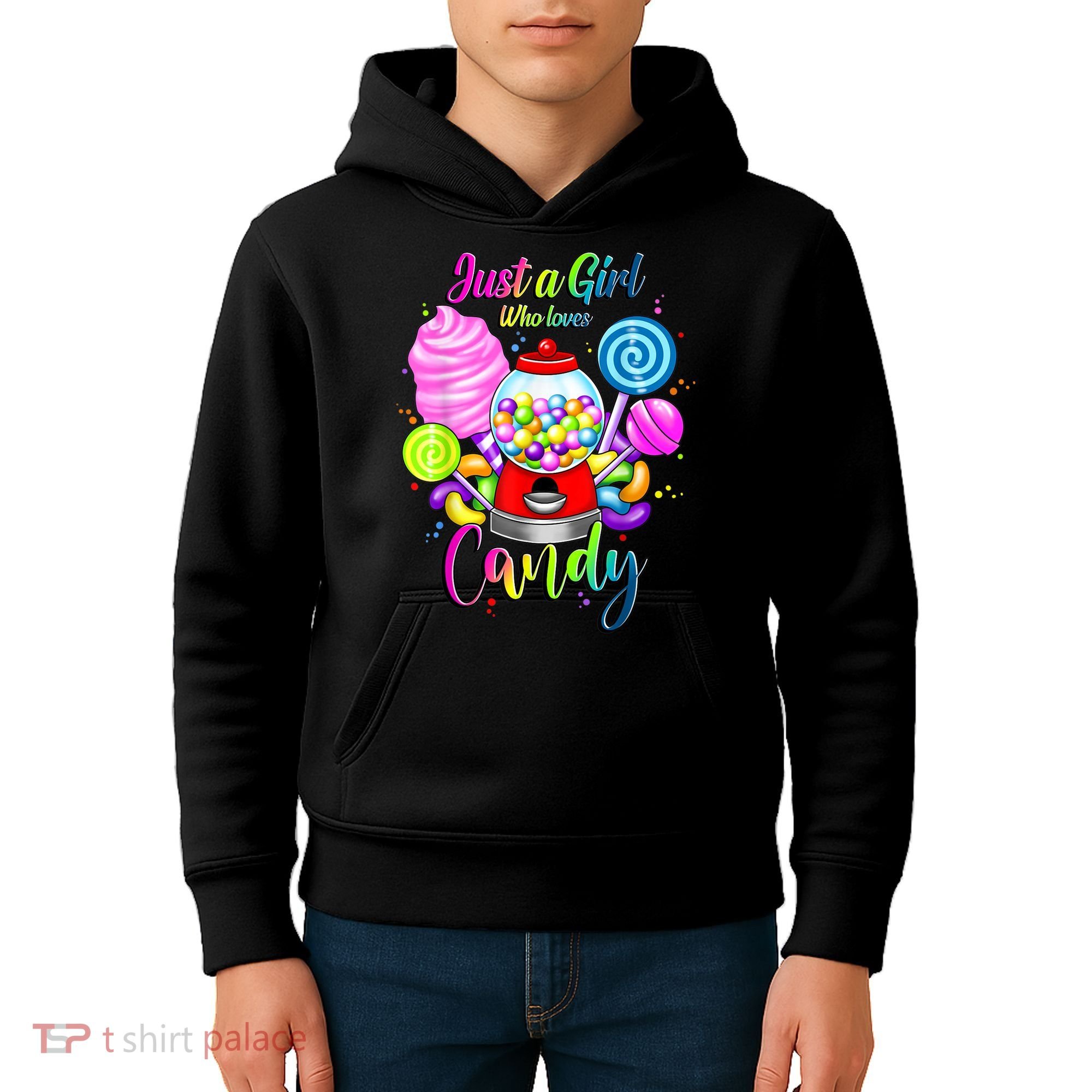 Just A Girl Who Loves Candy, Rainbow Sweets Tester Gift Kids Hoodie