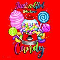 Just A Girl Who Loves Candy, Rainbow Sweets Tester Gift Santa Hat thumb 1