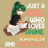 Just A Girl Who Loves Anime Ramen And Sketching Girls Ns T T-Shirt thumb 7
