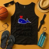 Just A Girl Who Loves Whales . Funny Whale Lover Gift Tank Top thumb 4