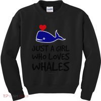 Just A Girl Who Loves Whales . Funny Whale Lover Gift Kids Sweatshirt thumb 0