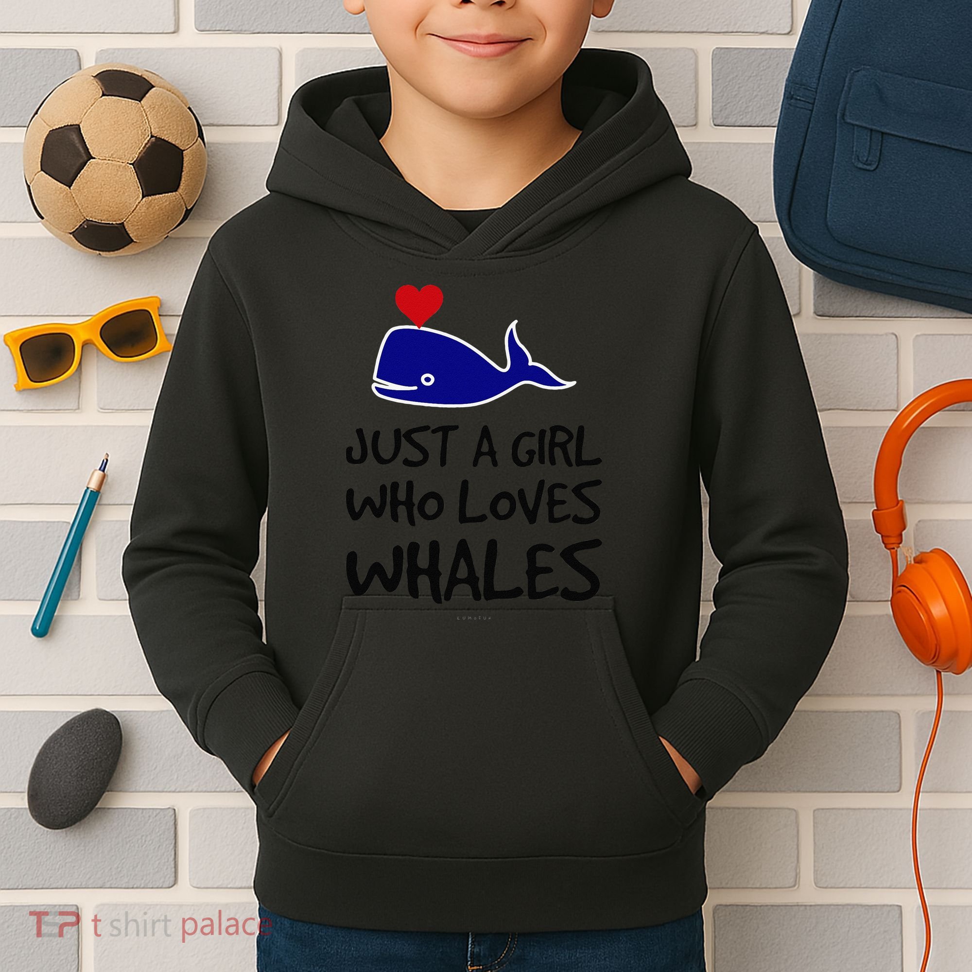 Just A Girl Who Loves Whales . Funny Whale Lover Gift Kids Hoodie