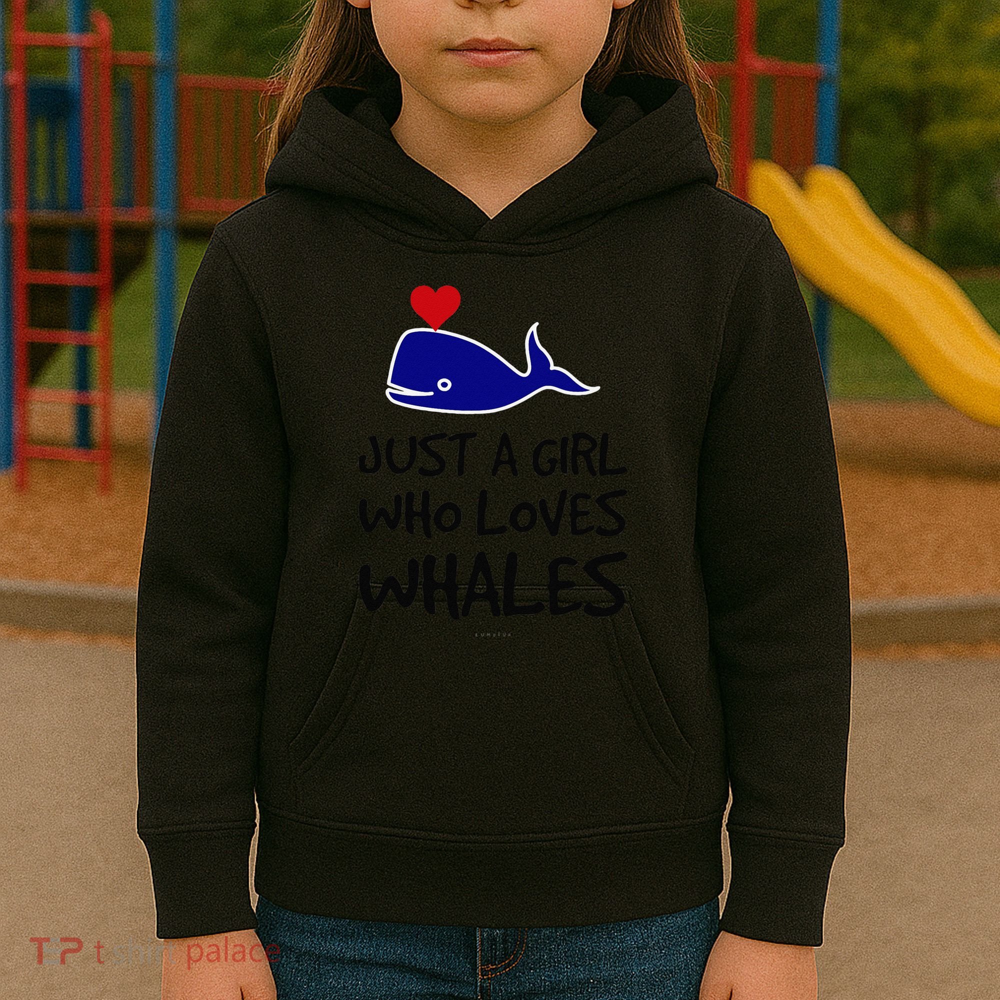 Just A Girl Who Loves Whales . Funny Whale Lover Gift Kids Hoodie
