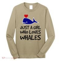 Just A Girl Who Loves Whales . Funny Whale Lover Gift Long Sleeve Shirt thumb 0