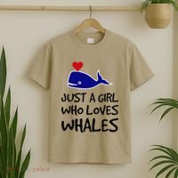 Just A Girl Who Loves Whales . Funny Whale Lover Gift T-Shirt thumb 2