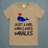 Just A Girl Who Loves Whales . Funny Whale Lover Gift T-Shirt thumb 5