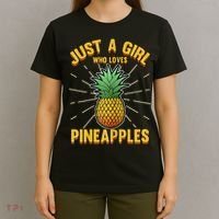 Just A Girl Who Loves Pineapple Cute Pineapple Teen T-Shirt thumb 4