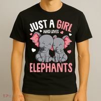 Just A Girl Who Loves Elephants Elephant Lover T-Shirt thumb 3