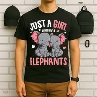Just A Girl Who Loves Elephants Elephant Lover T-Shirt thumb 6