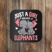 Just A Girl Who Loves Elephants Elephant Lover Coaster thumb 0