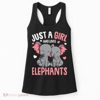 Just A Girl Who Loves Elephants Elephant Lover Women's Tank Top thumb 0