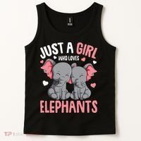 Just A Girl Who Loves Elephants Elephant Lover Tank Top thumb 2