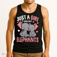 Just A Girl Who Loves Elephants Elephant Lover Tank Top thumb 3