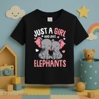 Just A Girl Who Loves Elephants Elephant Lover Toddler T-Shirt thumb 3
