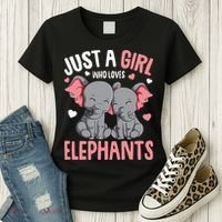 Just A Girl Who Loves Elephants Elephant Lover Women's T-Shirt thumb 3