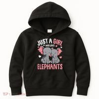 Just A Girl Who Loves Elephants Elephant Lover Kids Hoodie thumb 0