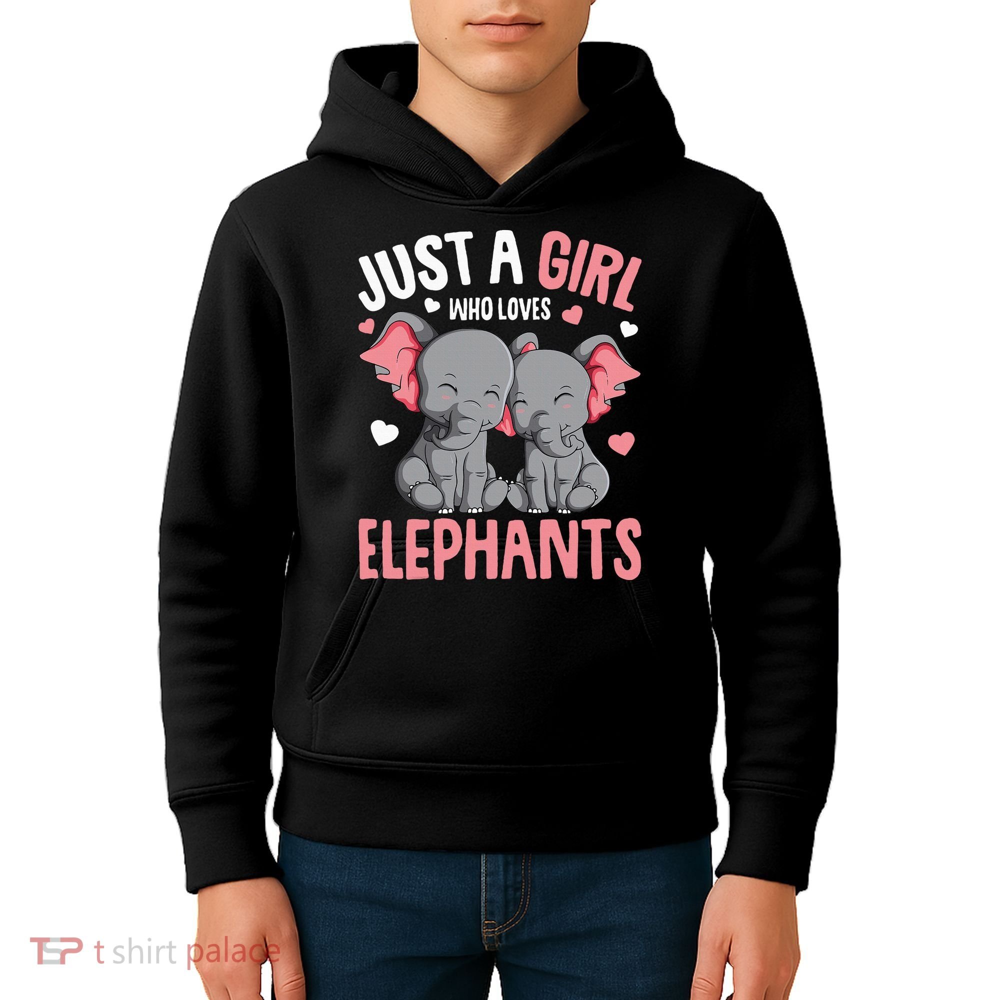 Just A Girl Who Loves Elephants Elephant Lover Kids Hoodie