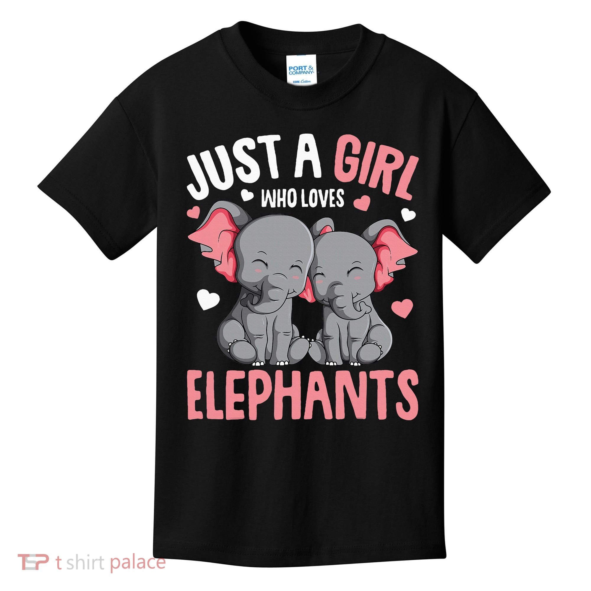 Just A Girl Who Loves Elephants Elephant Lover Kids T-Shirt