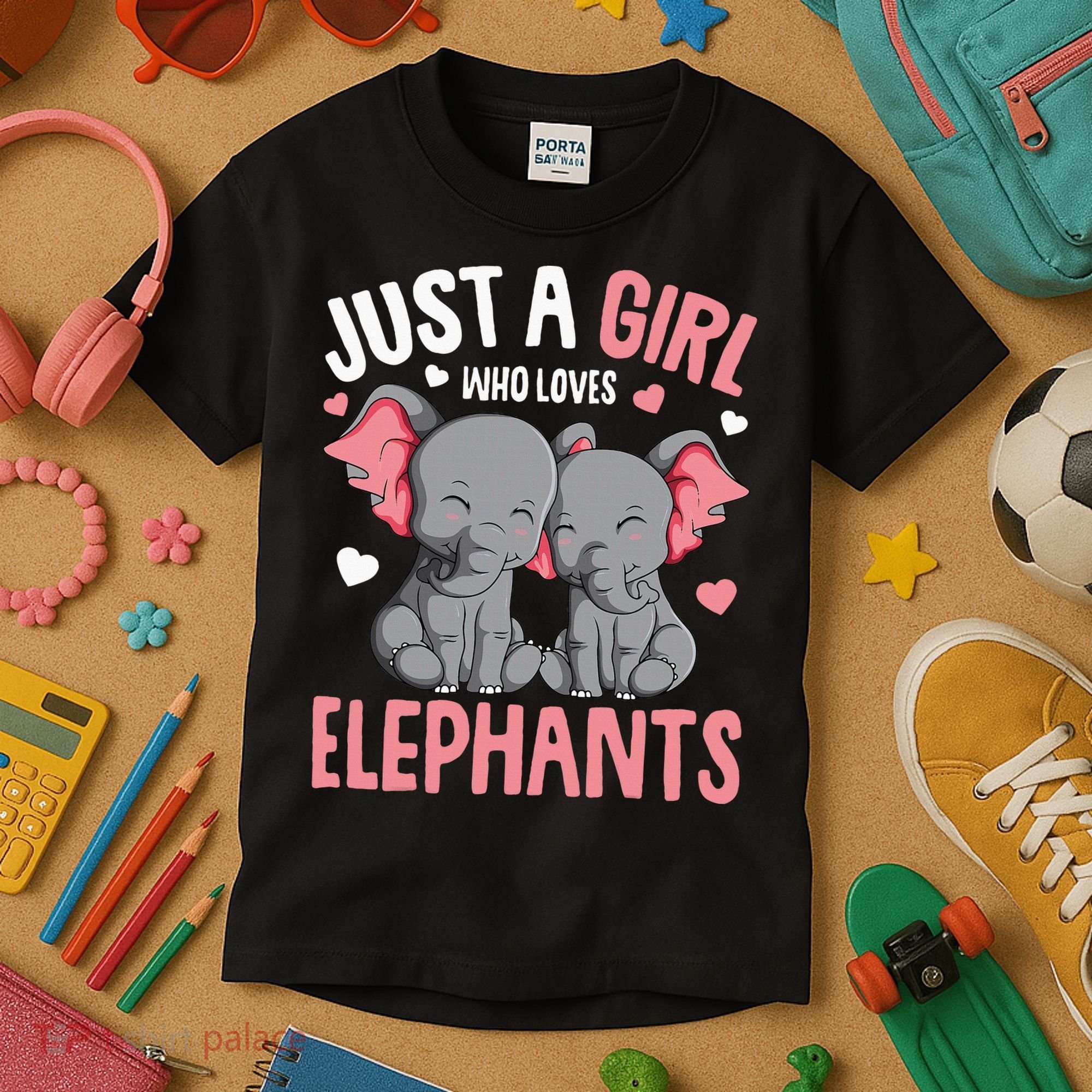 Just A Girl Who Loves Elephants Elephant Lover Kids T-Shirt