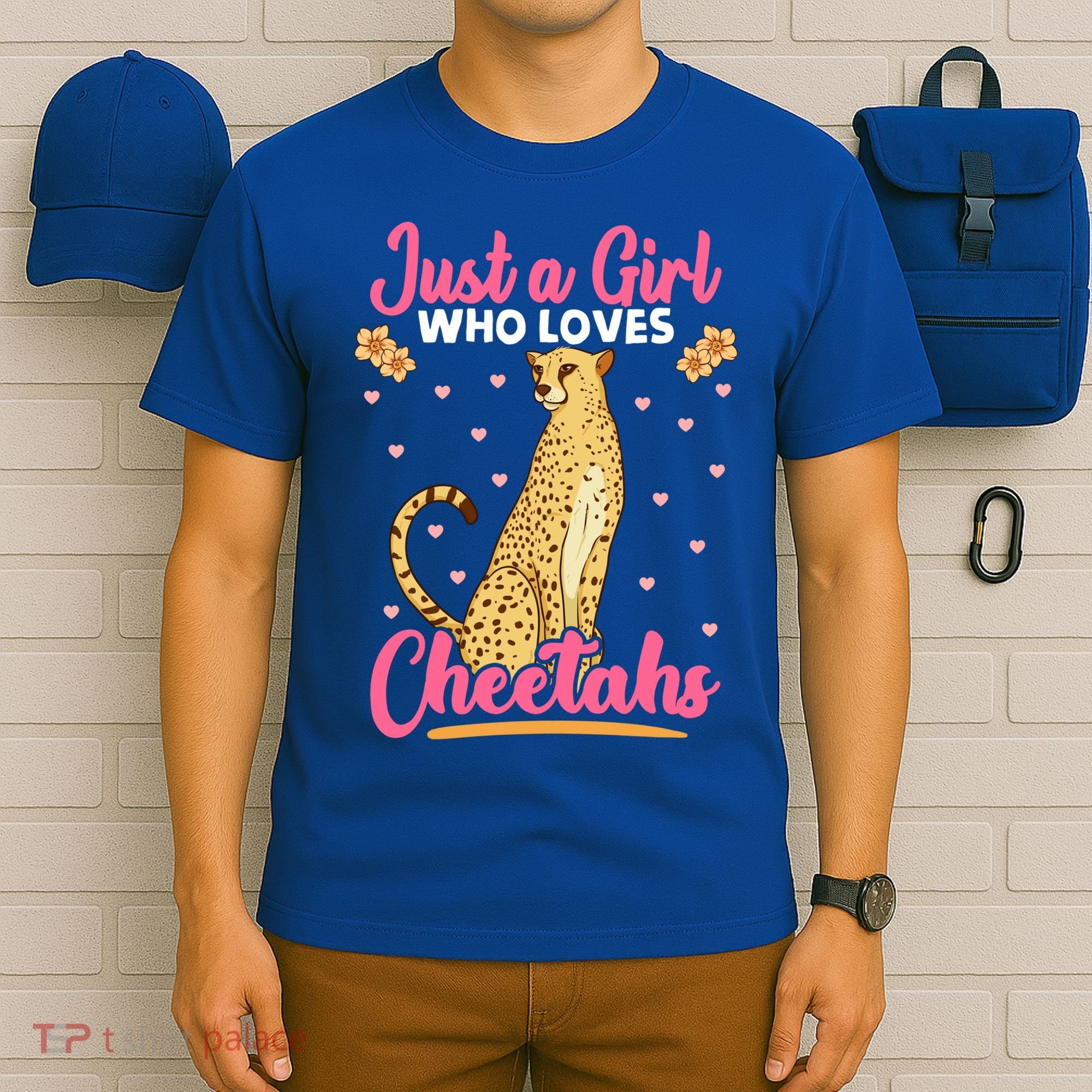 Just A Girl Who Loves Cheetahs African Savanna Zookeeper Gift T-Shirt