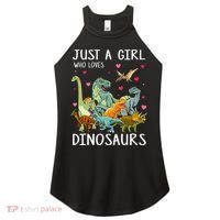 Just A Girl Who Loves Dinosaurs T Rex Dinosaur Women's Perfect Tri Rocker Tank thumb 0