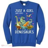 Just A Girl Who Loves Dinosaurs T Rex Dinosaur Sweatshirt thumb 0