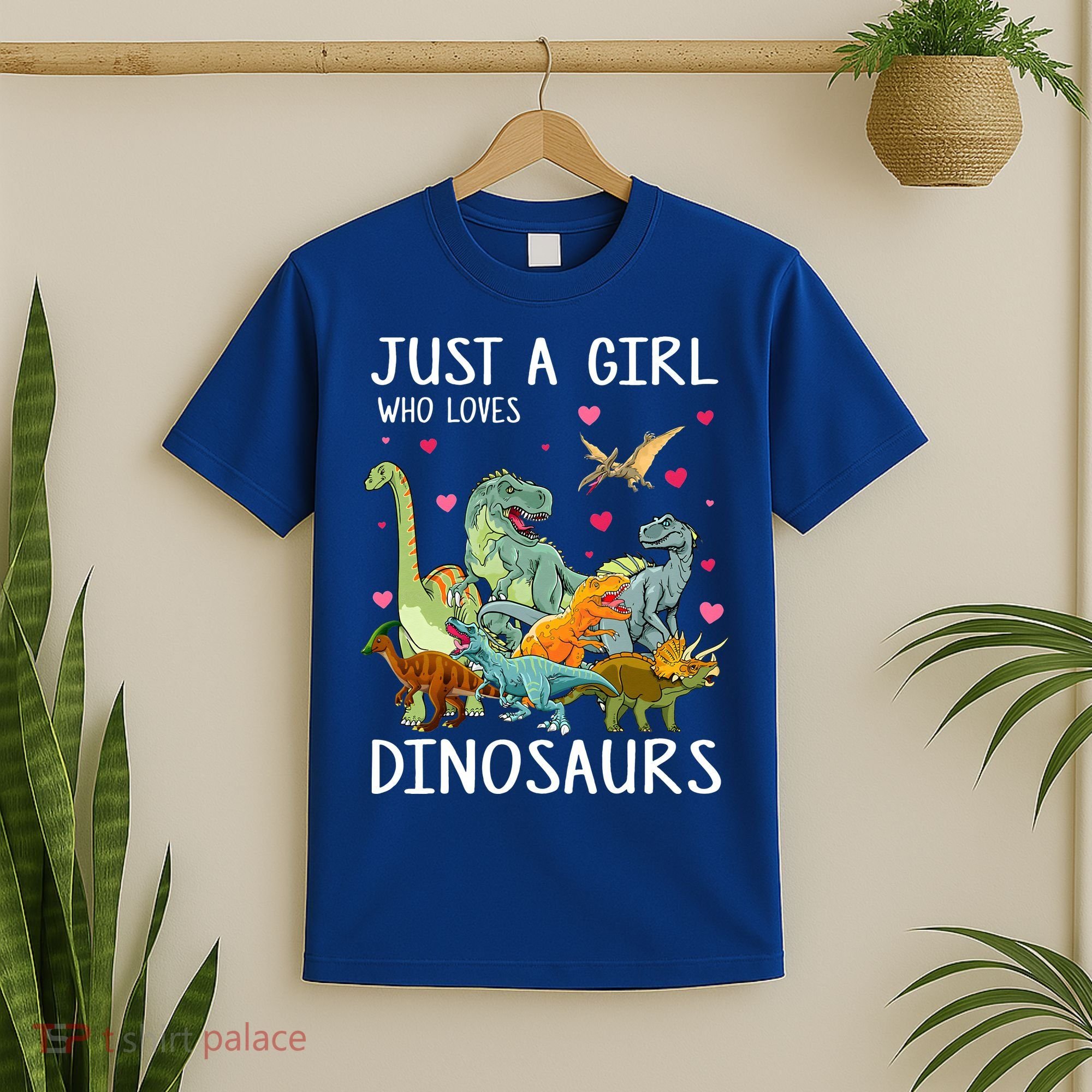 Just A Girl Who Loves Dinosaurs T Rex Dinosaur T-Shirt