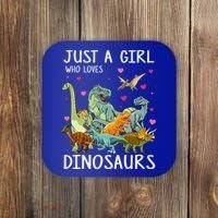 Just A Girl Who Loves Dinosaurs T Rex Dinosaur Coaster thumb 0