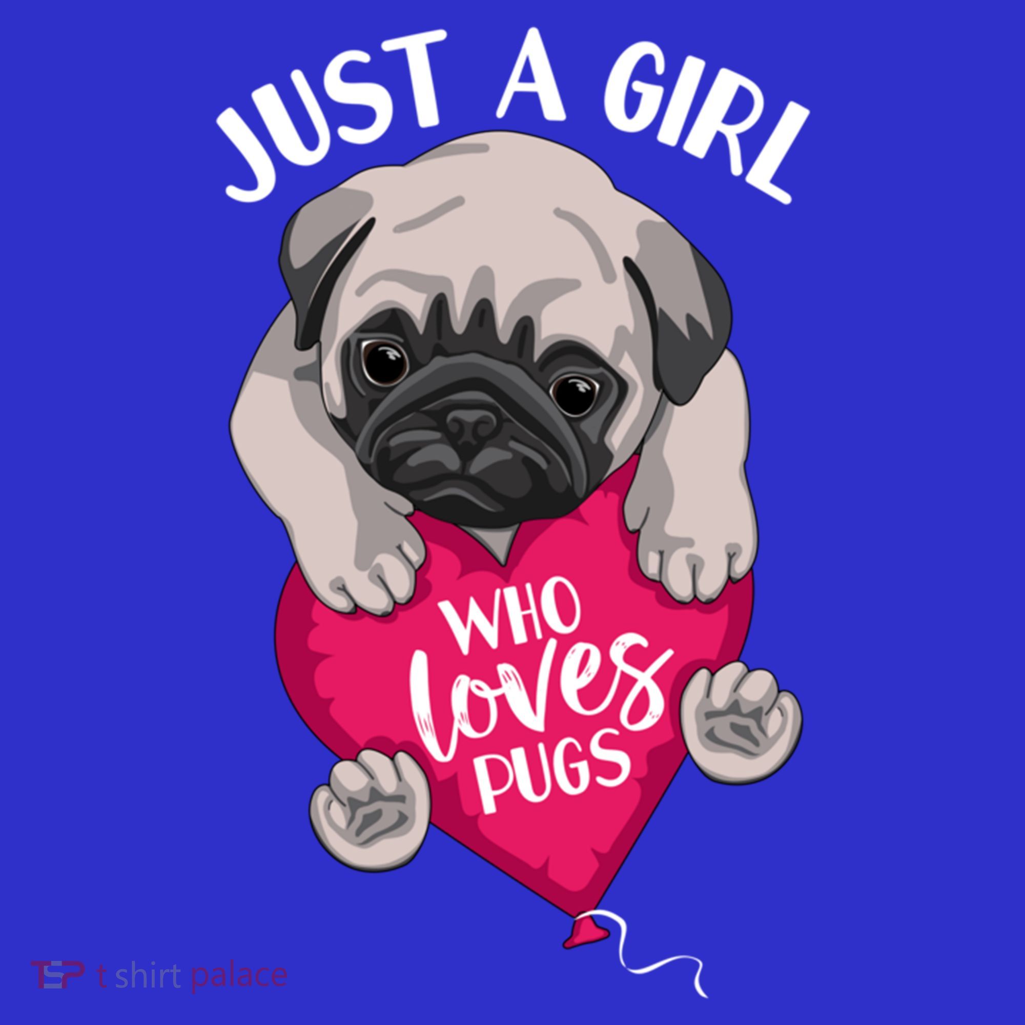 Just A Girl Who Loves Pugs Dog Lovers Cute Pug With Heart Gift Sweatshirt