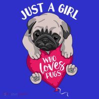 Just A Girl Who Loves Pugs Dog Lovers Cute Pug With Heart Gift Women's Tank Top thumb 5