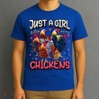 Just A Girl Who Loves Chickens Lover Farmers T-Shirt thumb 3