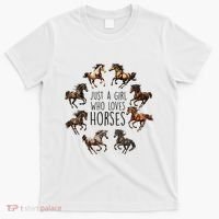 Just A Girl Who Loves Horses Horse Breeds Horseback Riding T-Shirt thumb 0