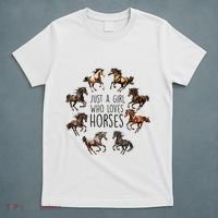 Just A Girl Who Loves Horses Horse Breeds Horseback Riding T-Shirt thumb 5