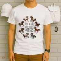 Just A Girl Who Loves Horses Horse Breeds Horseback Riding T-Shirt thumb 6