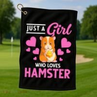 Just A Girl Who Loves Hamsters Hamster Gift Golf Towel thumb 1