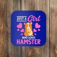 Just A Girl Who Loves Hamsters Hamster Gift Coaster thumb 0