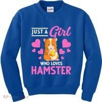 Just A Girl Who Loves Hamsters Hamster Gift Kids Sweatshirt thumb 0