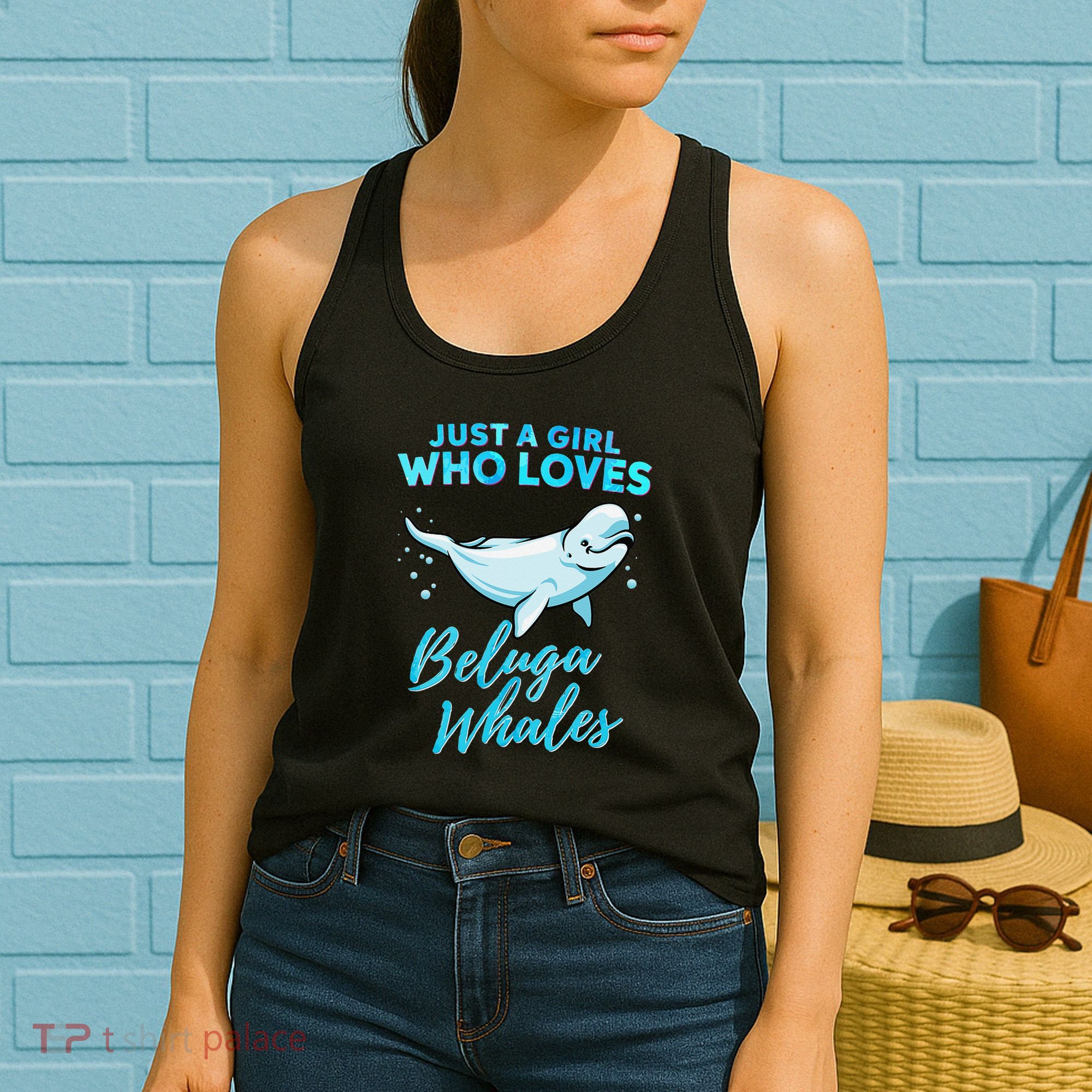 Just A Girl Who Loves Beluga Whales Cute Whale Women's Tank Top
