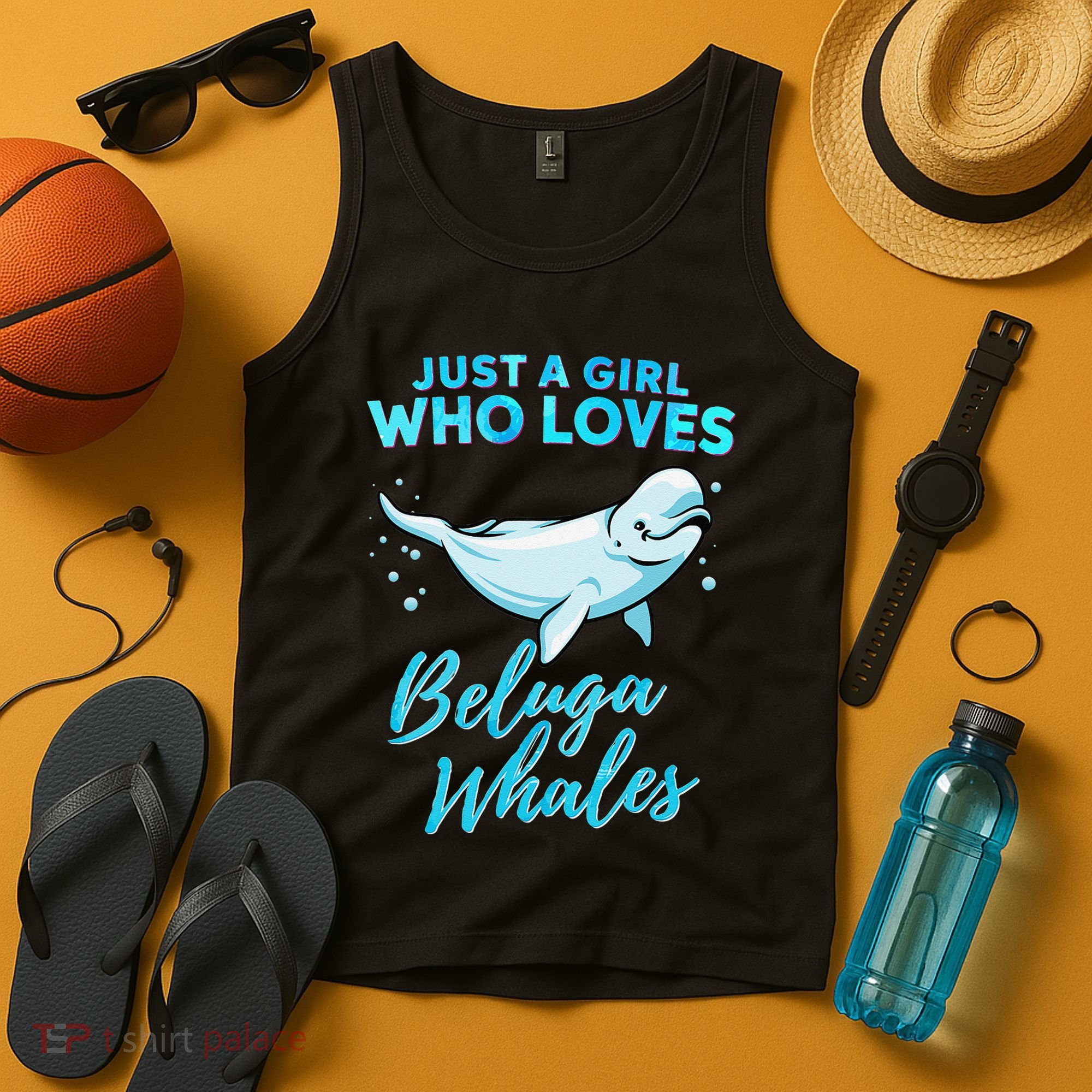 Just A Girl Who Loves Beluga Whales Cute Whale Tank Top