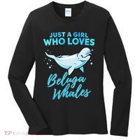Just A Girl Who Loves Beluga Whales Cute Whale Women's Long Sleeve Shirt thumb 0