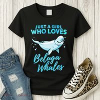 Just A Girl Who Loves Beluga Whales Cute Whale Women's T-Shirt thumb 3