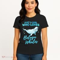 Just A Girl Who Loves Beluga Whales Cute Whale Women's T-Shirt thumb 4