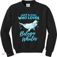 Just A Girl Who Loves Beluga Whales Cute Whale Kids Sweatshirt thumb 0