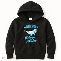 Just A Girl Who Loves Beluga Whales Cute Whale Kids Hoodie thumb 0