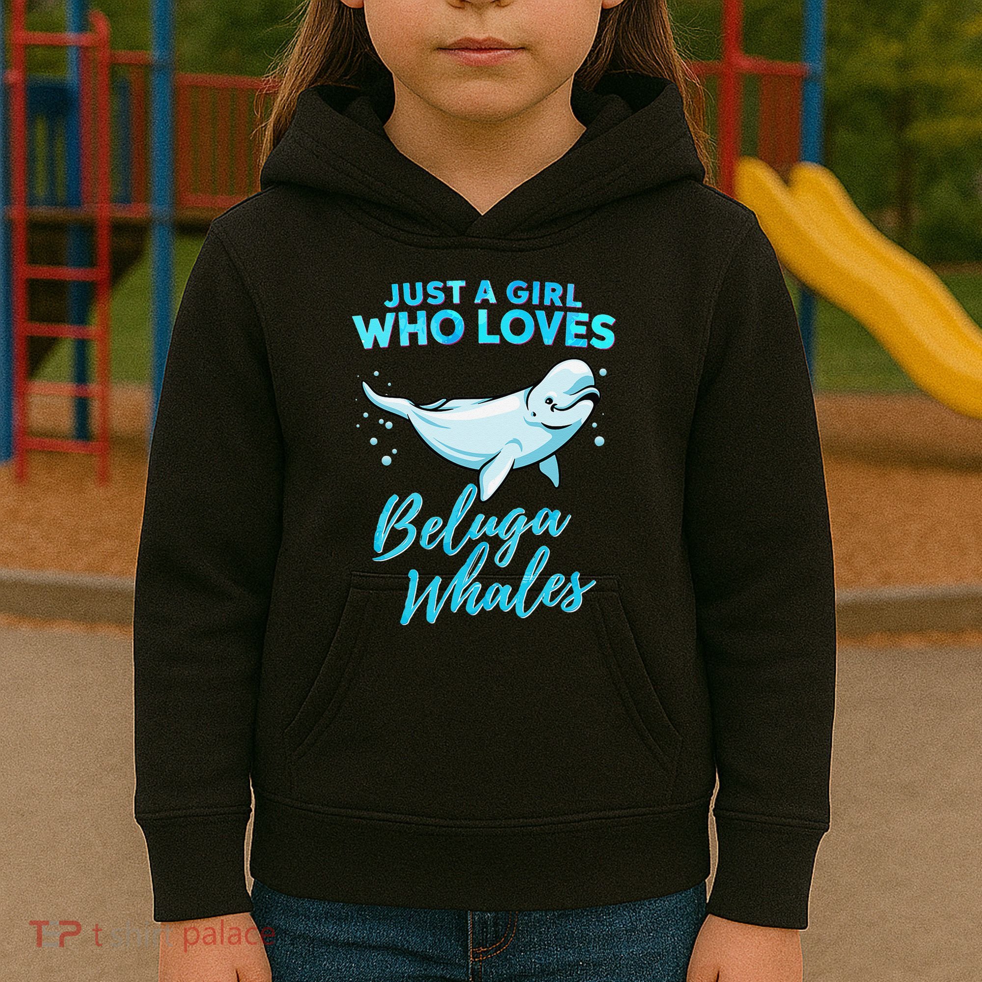 Just A Girl Who Loves Beluga Whales Cute Whale Kids Hoodie